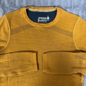 Smartwool Intraknit 200 Women's Base Layer Top XS Mustard Yellow Merino Wool